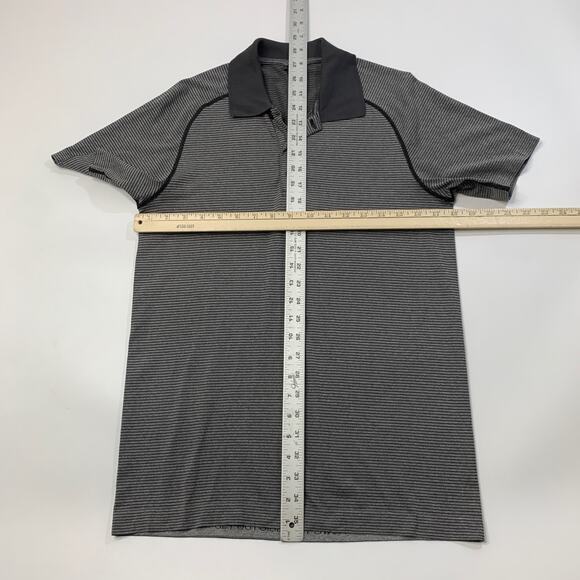 Lululemon Shirt Mens S Small Charcoal Grey Metal Vent Tech Stretch Polo Golf - Picture 5 of 10